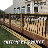 Myard 32-1/4 Inches Heavy Duty Iron Deck Balusters with Screws for Facemount Railing Fencing, European Baroque Silhouette Wrought Style (25-Pack, Matte Black)