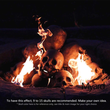 Myard Glaze Enamel Ceramic Fireproof Fire Skull Log for Gas or Wood Fireplace Fire Pit Campfire Bonfire Halloween Horror Decor (Qty 1, Yellow)
