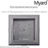 Myard PNP 115445 Screw-Free Universal Fence Pyramid Top Cap Fits Post 4 X 4 Inches (Actual Post Size 3.5 X 3.5) (Qty 10, Black)