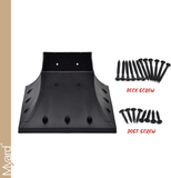 Myard PNP116060 6X6 (Actual 5.5X5.5) Inches Post Base Cover Skirt Flange with Screws for Deck Porch Handrail Railing Support Trim Anchor (Qty 4, Black)