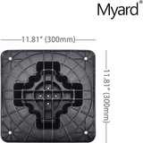 Myard PNP116060 6X6 (Actual 5.5X5.5) Inches Post Base Cover Skirt Flange with Screws for Deck Porch Handrail Railing Support Trim Anchor (Qty 1, Black)