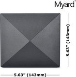 Myard PNP 115445 Screw-Free Universal Fence Pyramid Top Cap Fits Post 4 X 4 Inches (Actual Post Size 3.5 X 3.5) (Qty 1, Black)