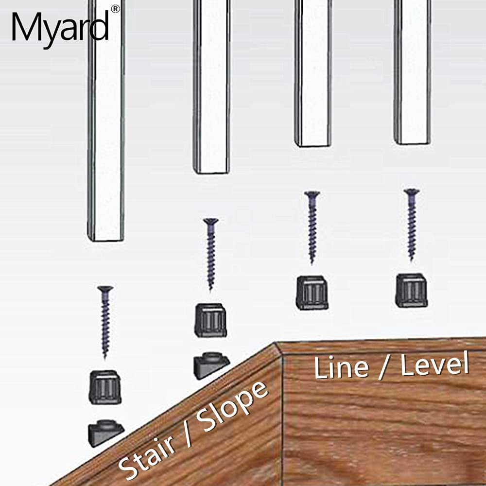 Baluster Railing Connectors Myard Baluster Connectors with Screws for Deck Handrail Railing Fencin ...