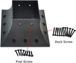Myard PNP114040 4X4 (Actual 3.5X3.5) Inches Post Base Cover Skirt Flange with Screws for Deck Porch Handrail Railing Support Trim Anchor (Qty 12, Black)