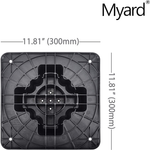 Myard PNP153544 Deck Foundation Block for Wood Composite Floor Frame Pier Shed Base Footing Post Beam Support (Qty 4, Black)