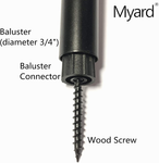 Myard Baluster Connectors with Screws for Deck Handrail Railing Fencing (Qty 100 for 50 Balusters, round Line Connectors)