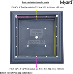 Myard PNP 115445GR Screw-Free Universal Fence Pyramid Top Cap Fits Post 4 X 4 Inches (Actual Post Size 3.5 X 3.5) (Qty 1, Pewter)