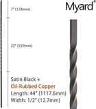 Myard Long Twist 1/2 Inches Square Iron Stair Balusters, 44 Inches 10-Pack (Satin Black + Oil-Rubbed Copper)
