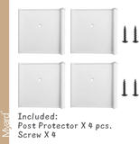 Myard Post Protectors with Screws for 4X4 Inches (Actual 3.5X3.5) Deck, Fence, Mailbox Posts Prevent Damage by Lawn Maintenance Equipment (4" X 4" X 4", White)