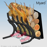 Myard FG7 Fireplace Grate Wrought Iron Steel High Efficiency Smoke-Free Vertical Firewood Log Burning Holder Rack (7 Bars)