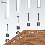 Myard Baluster Connectors with Screws for Deck Handrail Railing Fencing (Qty 100 for 50 Balusters, round Line Connectors)