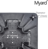 Myard PNP116060 6X6 (Actual 5.5X5.5) Inches Post Base Cover Skirt Flange with Screws for Deck Porch Handrail Railing Support Trim Anchor (Qty 1, Black)