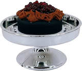 Loches Lynn K1002 Artificial Handcrafted Mini Fake Chocolate Cherry Grape Cake with Silver Stand Plate + Dome, Gift Home Decor, Refrigerator Magnet, Model, Replica