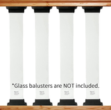 Myard Level Baluster Connectors for Deck Scenic Frontier Glass Balusters (10-Pack, for Thickness: 5/16", Width: 4", White)