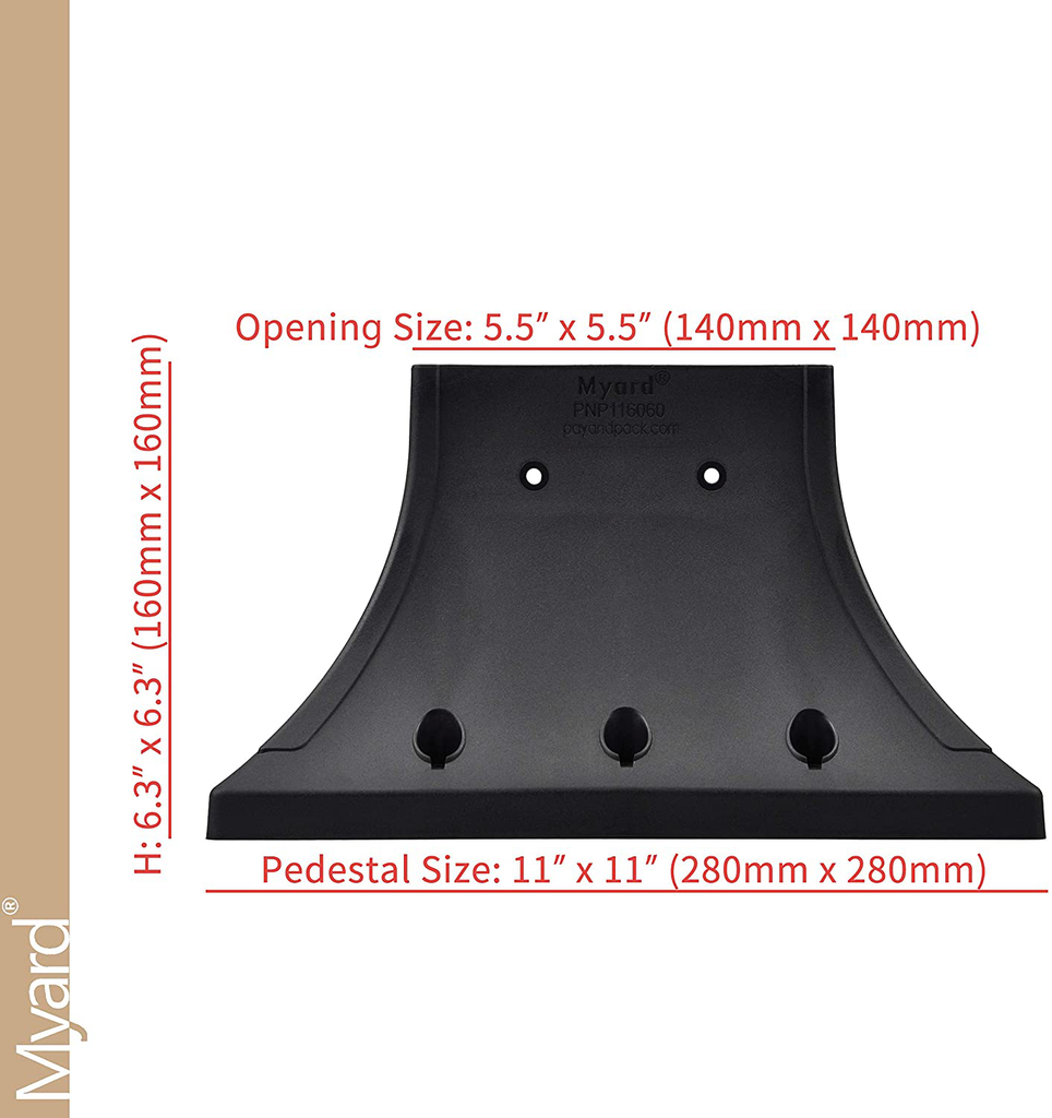 Column Covers Two Part 6x6 Post Base Cover 8 PC Black Vinyl Post Skirts - Adjustable Column ...