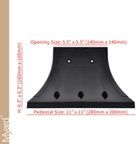 Myard PNP116060 6X6 (Actual 5.5X5.5) Inches Post Base Cover Skirt Flange with Screws for Deck Porch Handrail Railing Support Trim Anchor (Qty 4, Black)