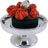 Loches Lynn K1100 Artificial Handcrafted Mini Fake Chocolate Cream Raspberry Cake with Silver Stand Plate + Dome, Gift Home Decor, Refrigerator Magnet, Model, Replica