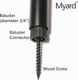 Baluster Connectors with Screws for Deck Handrail Railing Fencing (Qty 50 for 25 Balusters, round Line Connectors)