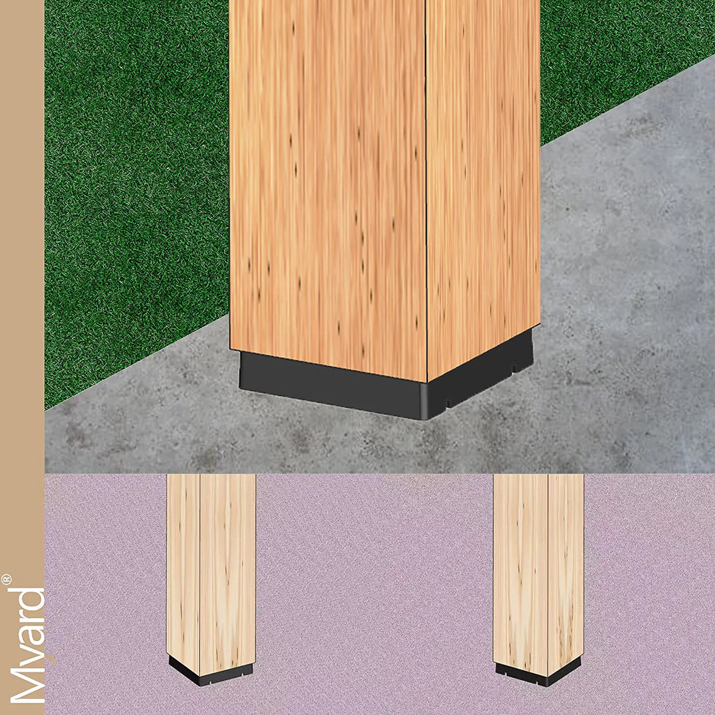6 Inch Square Timber Post Myard PBP66 Post Base Plate for 6X6 Inches Wood Post, Provides Code Re ...