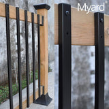 Myard 38 Inches Traditional Rectangular Iron Deck Balusters with Screws for Wood Aluminum Composite Facemount Railing, Classic Geometric Styling (50-Pack, Matte Black)