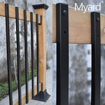 Myard 32-1/4 Inches Traditional Rectangular Iron Deck Balusters with Screws for Wood Aluminum Composite Facemount Railing, Classic Geometric Styling (50-Pack, Matte Black)