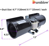 Durablow GFK-160 (With Power Cord Only) Fireplace Stove Blower Unit for Lennox, Superior, Heat N Glo, Hearth and Home, Quadra Fire, Regency, Royal, Jakel, Nordica, Rotom